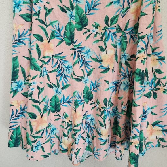 WOMAN WITHIN Linen Maxi Midi Skirt Womens 18 / 20 Large Tropical Florals Pull On - Picture 4 of 14